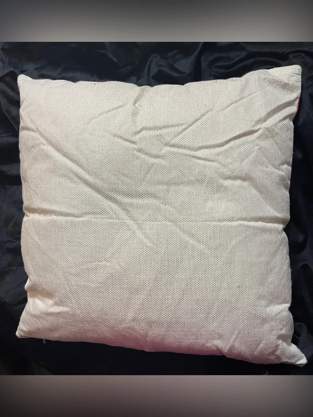 Black Santa Christmas Pillow Cover 17” Red Gold African American Holiday Decor